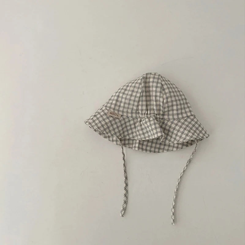Double Sided Baby Bucket Hat Solid Color Striped Plaid Fisherman Cap for Infant Panama Bonnet Summer Kids Sun Visor Hats 6 month to 18 month