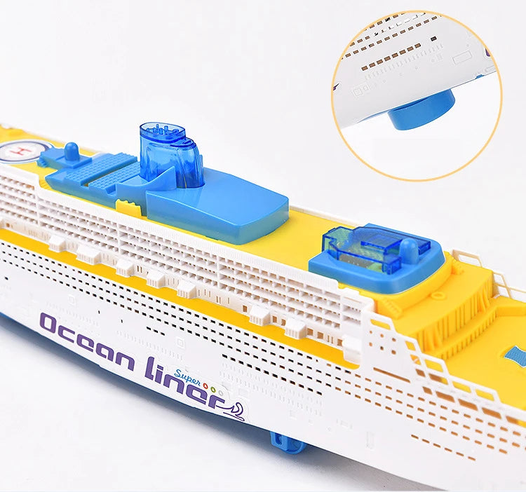 Cruise Ship Toy Ocean Liner Cruise Ship Boat Electric Ship Toy With Flashing Light And Sound Fun Nautical Decorations Boat Toy. You can now bring a model cruise ship just like an airplane gift for the grandchildren ❤️⛴️