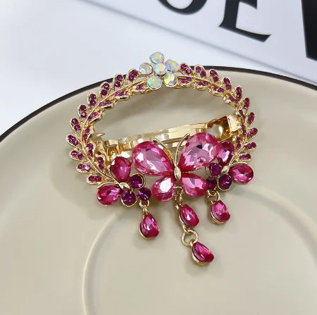 Red Purple Blue Crystal Butterfly Hairpins hair clip