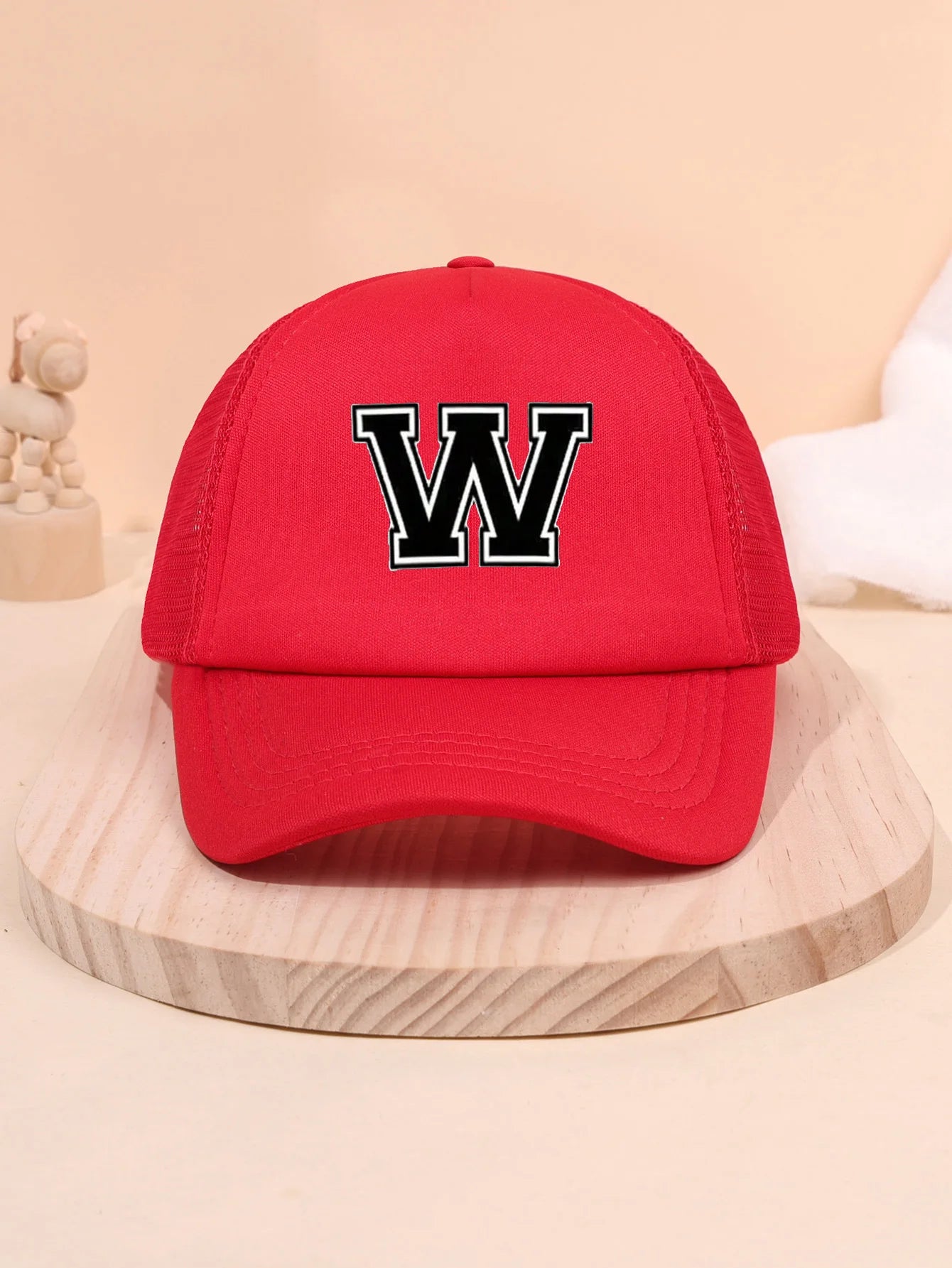 1pc children's letter A-Z sunshade baseball cap, spring and summer mesh breathable truck driver cap suitable for outdoor initials