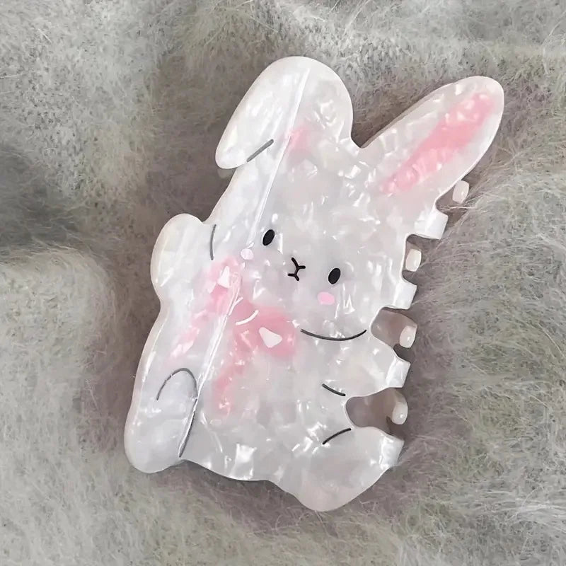 1pc Cute little rabbit hair clip; cartoon ponytail clip; cute back of the head hair clip; shark clip hair accessory novelty animal easter maybe spring