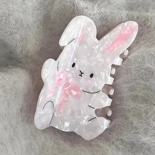 1pc Cute little rabbit hair clip; cartoon ponytail clip; cute back of the head hair clip; shark clip hair accessory novelty animal easter maybe spring
