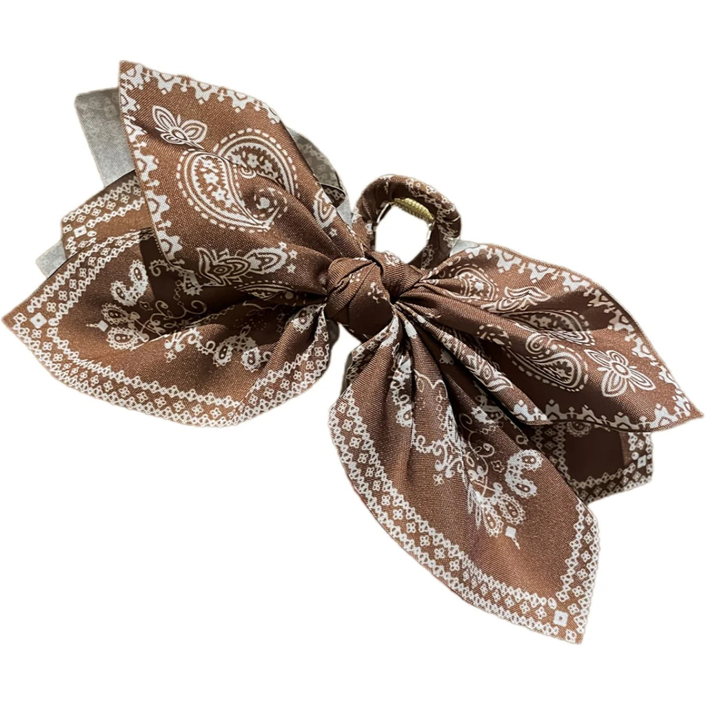 1Pcs Women's boho Style, Brown Cashew Flower Bow Hair Clip, High-End and Elegant Hair Clip, claw Clip Fashion ideal for a cowboy fancy dress or western country festival instead of a cowboy hat