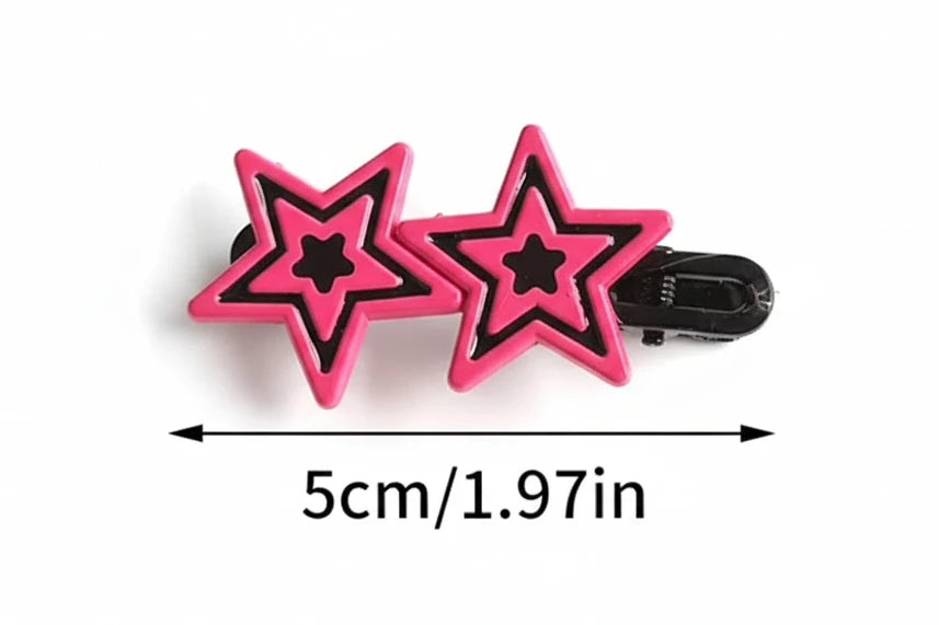 Star Hairpin Shiny Star Hair Clips New Fashion Side Bang Duck Mouth Clip Hair Accessories For Cool Girls stars  slide clips