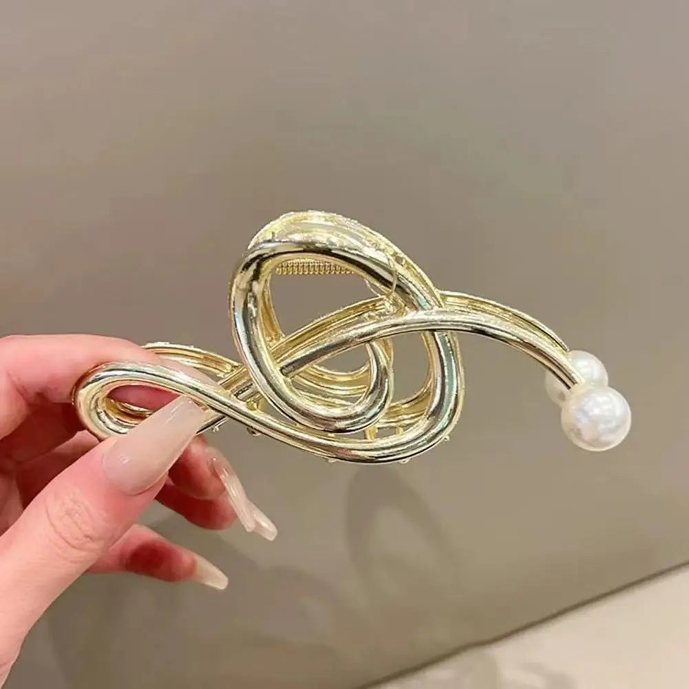Hair Claw For Women Musical Note Shape Faux Pearl Hair Clip Back Head Shower Hair Claw Decorative Musical Note Hairclip present for a music teacher or musician gift