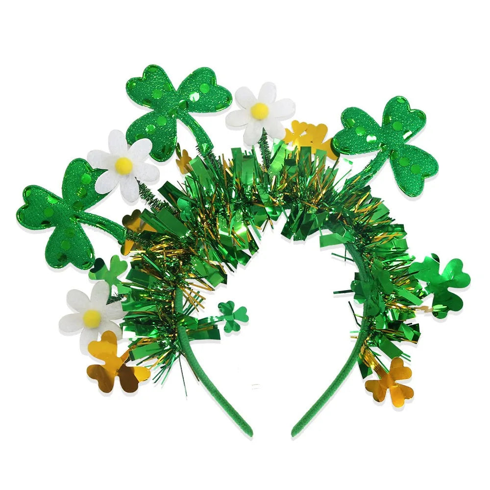 Fun St. Patrick's Day Headbands for Women Irish Festival Shamrock Party Headpiece Hair Accessories Unisex top of the morning to you  fancy dress