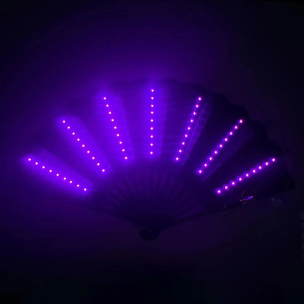 Rave Hand Fan Light up Rave Handheld Fan Travel Multipurpose Handheld Fan Carnival Accessories for Belly Dancing Performances Caribbean kids adults cool down