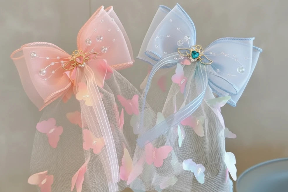 1PC New Princess Gradient Butterfly Bow Cute Girls Hairpins Children Headwear Hairgrip Hair Clips Barrettes Hair Accessories very pretty for party’s special occasions