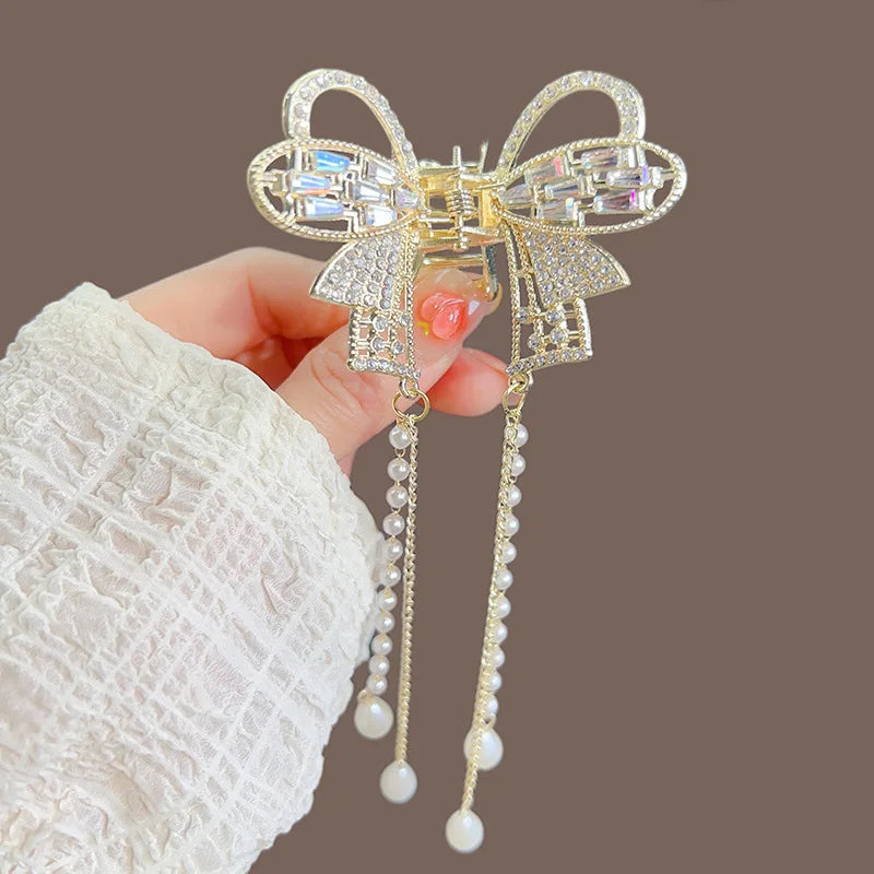 Fashion Shark Crab Clips Girls Hairpin Hair  Women Crystal Simple Hair Clip Butterfly Pearl Tassel Metal Hair Claw Accessories cruise holiday beach party elegant hair special occasion