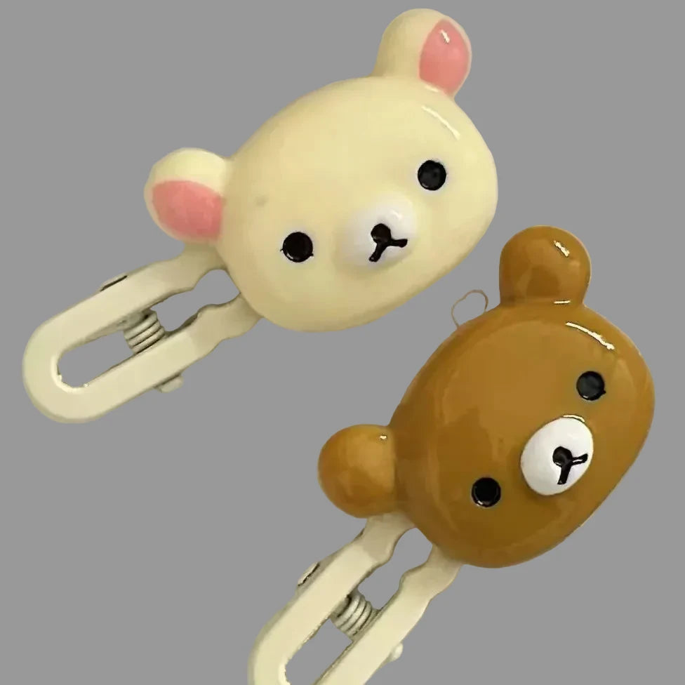 Teddy bear Hair Clips for Girls  Relax Bear Hairpin Women Bangs Bobby Pin Fashion Duckbill Clip Kids Hairs Ornaments Gift pretty baby girls toddler