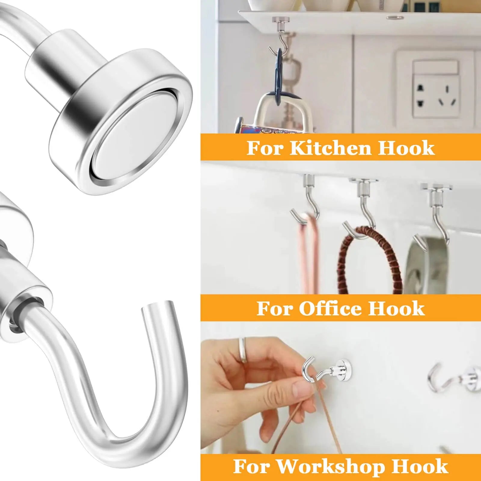 Magnetic HooksD20mm,  Magnetic Hook Heavy Duty for Hanging,   Magnet Hooks, for Cruise Ship Camping Grill Kitchen Garage Wall perfect for extra space hanging extra clothes up  suits etc on cruises in cabin