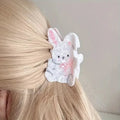 1pc Cute little rabbit hair clip; cartoon ponytail clip; cute back of the head hair clip; shark clip hair accessory novelty animal easter maybe spring