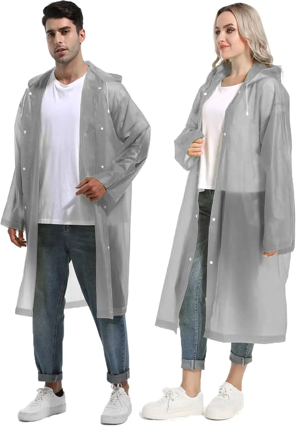 Disposable Adults Reusable Raincoats,Waterproof Rain Ponchos,Adults-Reusable Emergency Raincoats with Hood and Drawstring theme park  camping festival music