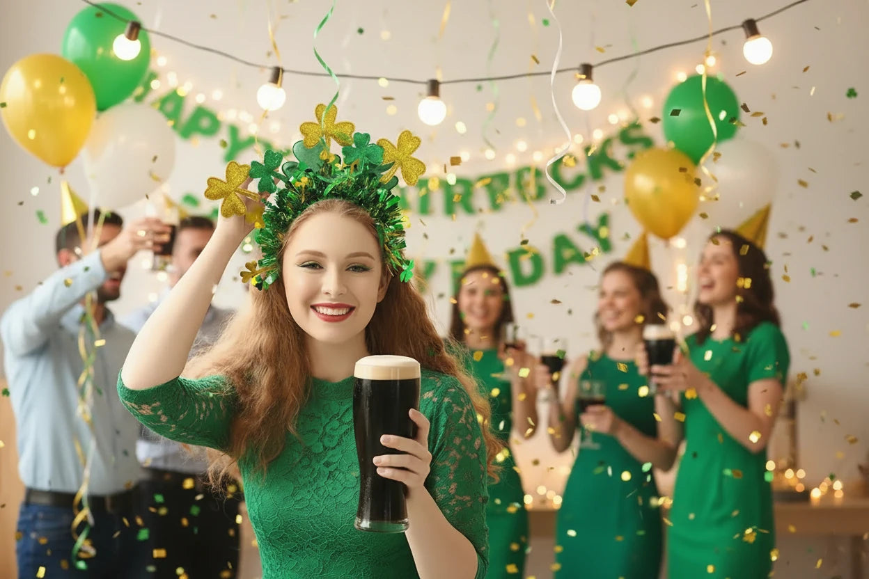 Fun St. Patrick's Day Headbands for Women Irish Festival Shamrock Party Headpiece Hair Accessories Unisex top of the morning to you  fancy dress