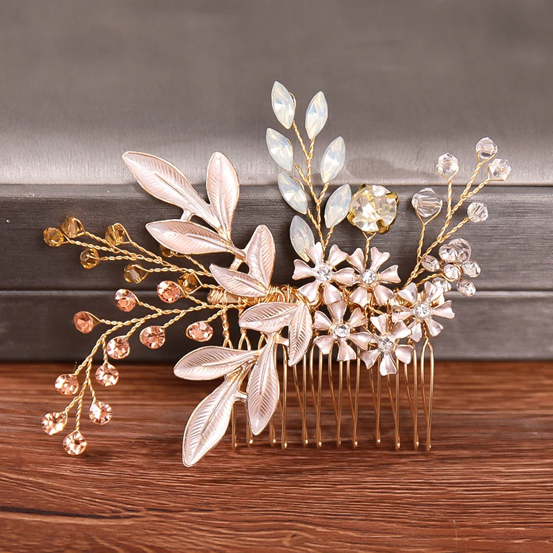 Wedding Hair Combs Bridal Hair Accessories For Women Hair Jewelry Silver Color Pearl Rhinestone Head Jewelry Women Accessoriesx