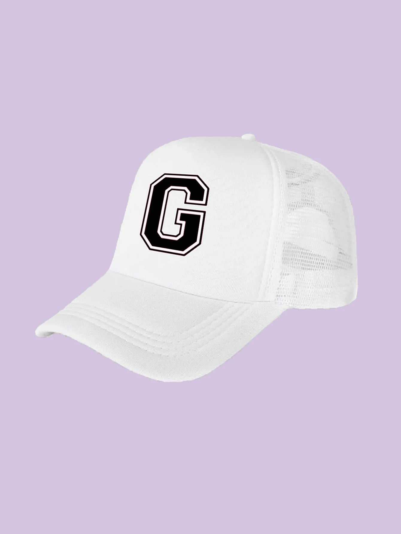1Pc children's 26 letter printed baseball cap, fashionable sunshade duckbill cap for spring summer, breathable mesh trucker cap Initial cap
