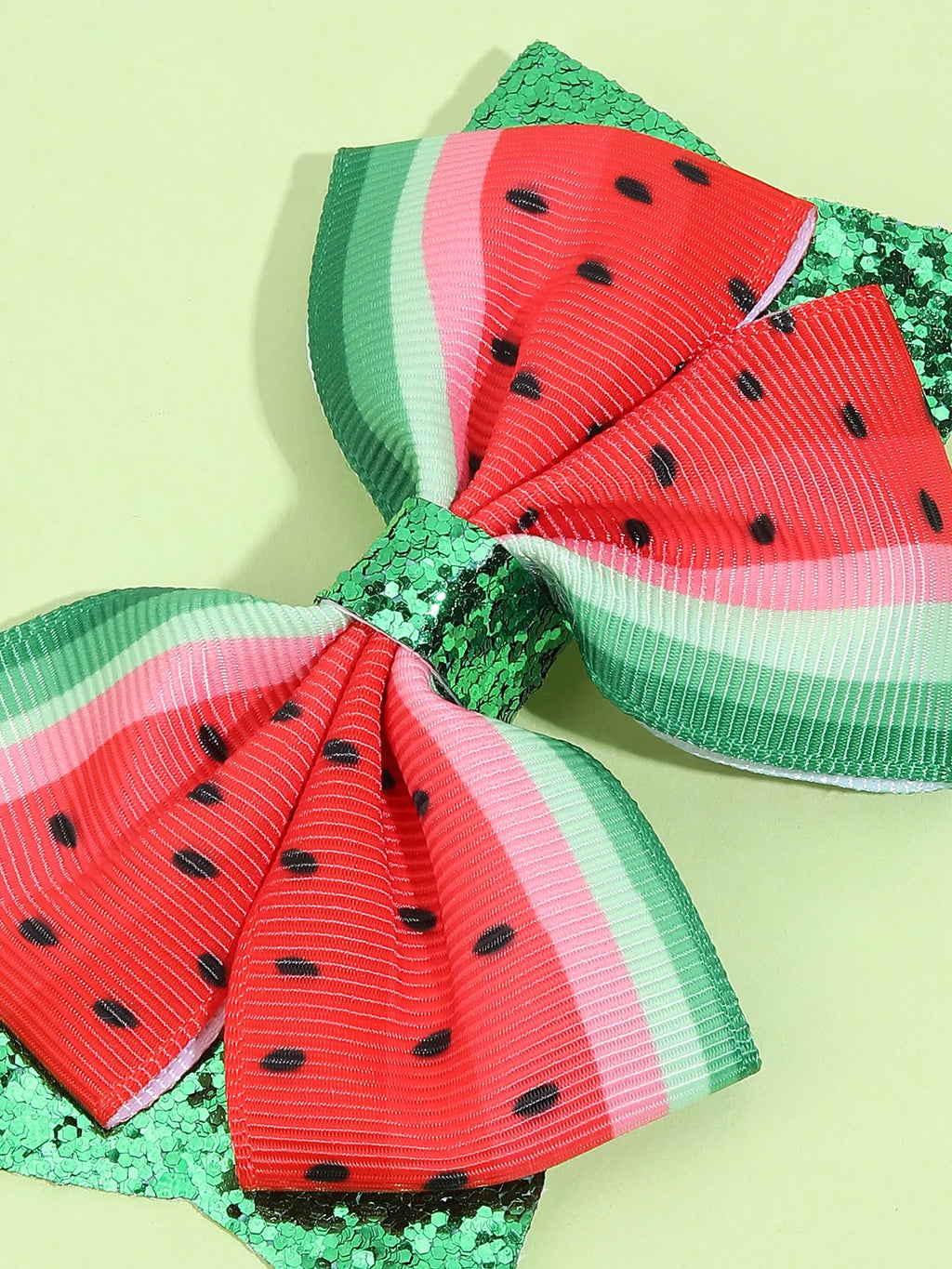 Watermelon Print Hair Bows With Clip Glitter Sequin Hairpin For Girls Children Barrettes Kids Handmade Hairgrip Hair Accessories