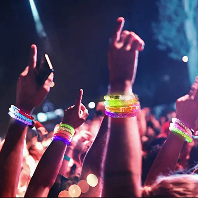 10/20/30/40/50 Pcs Led Bracelets Wristbands Glow In The Dark Party Supplies Neon Light Up Bracelet Wedding Party Decoration
