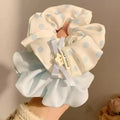 2 x   Blue Polka Dots large Scrunchies