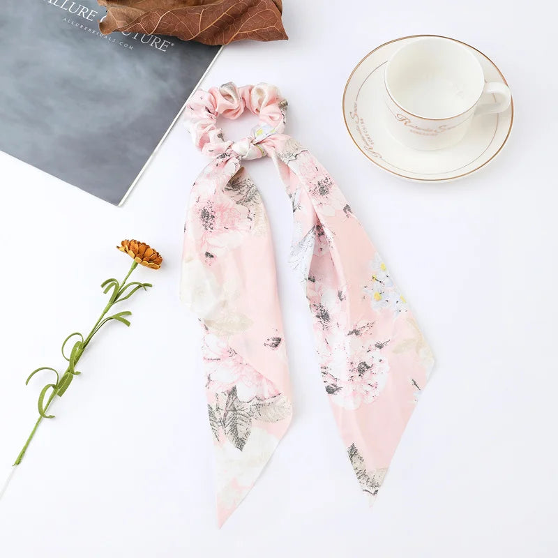 Fashion Dots Scrunchies Long Hair Rope Korean Hair Ties for Women Ponytail Scarf Sweet Elastic Hair Band Hair Accessories
