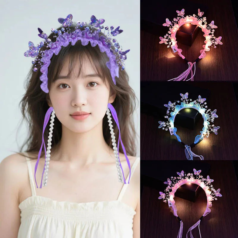 Adults Kids LED Glow Party  Headband Halo Light Up festival