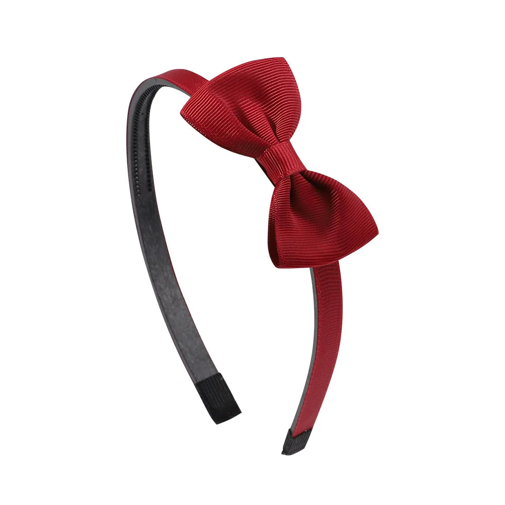 1PCS Ribbon Bow Knot Headband Children Hair Hoop Solid Color Baby Hairbands Clothing Decoration Photography Props all colours