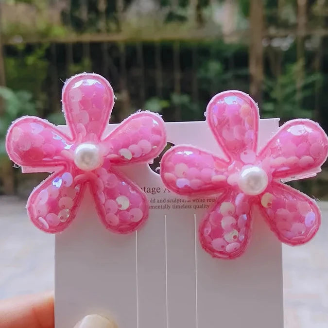 2PCS New Princess Scaly Heart Girls Hairpins Children Lovely Headwear Hairgrip Hair Clips Barrettes Hair Accessories butterfly star party