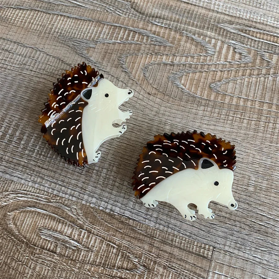 Hedgehog novelty hair claw clip  Cute Cartoon animal Hair Clips for Women Girls Hair Accessories so pretty for animal lovers ❤️