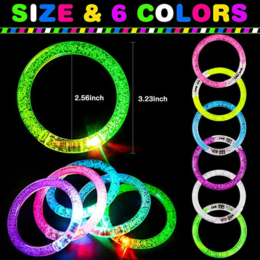 10/20/30/40/50 Pcs Led Bracelets Wristbands Glow In The Dark Party Supplies Neon Light Up Bracelet Wedding Party Decoration