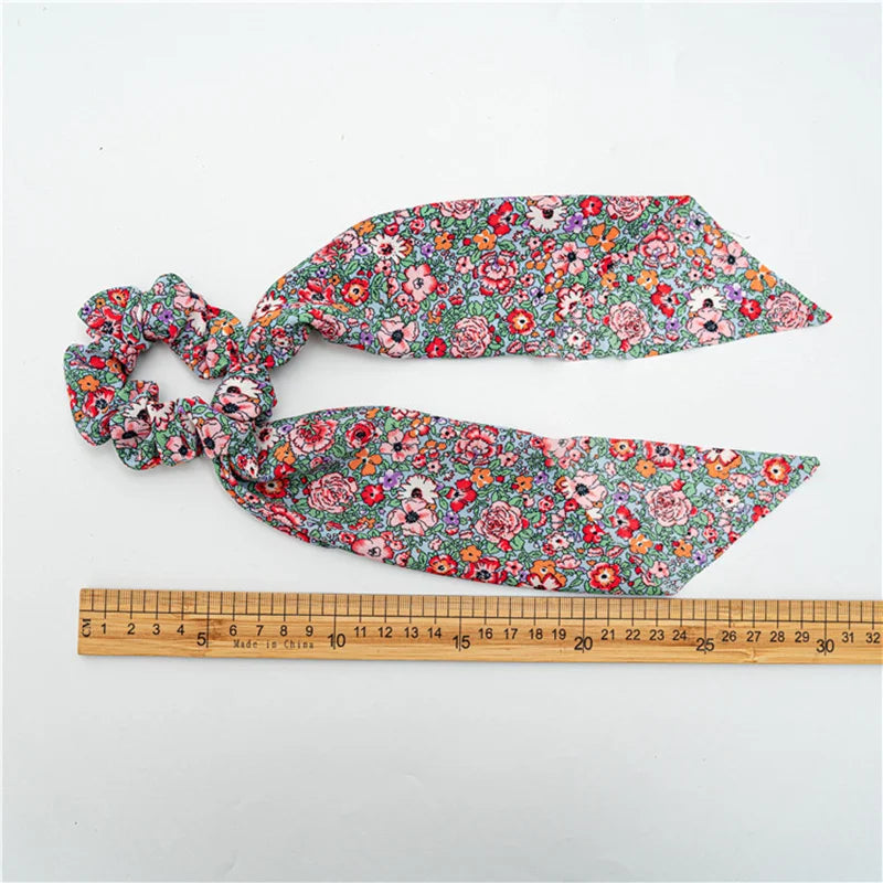 Fashion Dots Scrunchies Long Hair Rope Korean Hair Ties for Women Ponytail Scarf Sweet Elastic Hair Band Hair Accessories