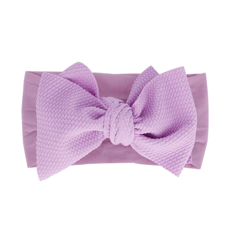 New Baby Accessories Infant Baby Girl Cute Bow Headband Newborn Solid Headwear Headdress Nylon Elastic Hair Band Gifts Props