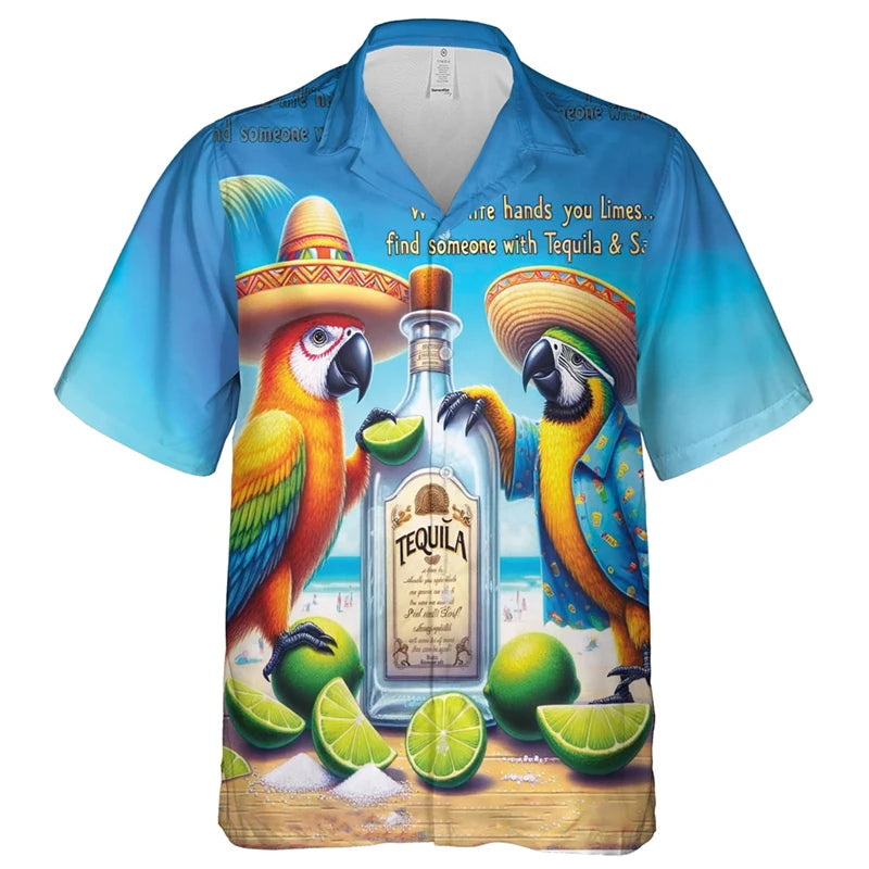 Parrot Shirts Hawaii Short Sleeve