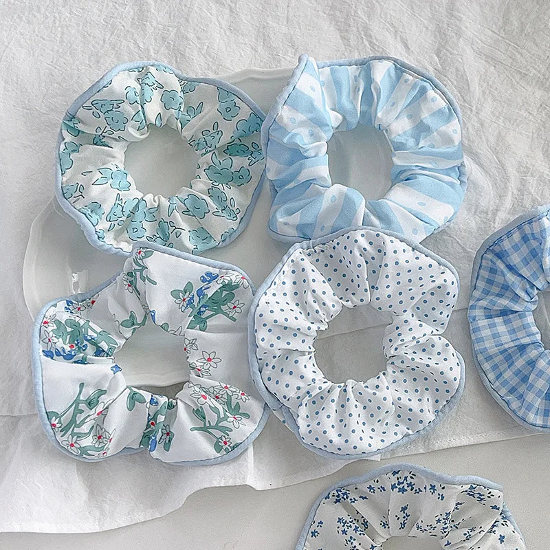 6 x Scrunchies Small Blue tones