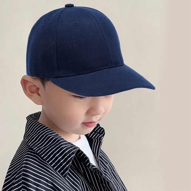 Summer Children Peaked Caps Students Kids Baseball Cap Boy Girl Solid Color Cotton Adjustable Hats Snapback Hip-Hop Sun Hat
