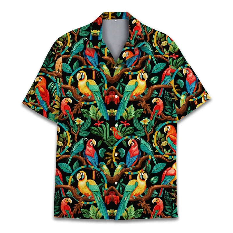 Men Hawaiian animal Shirt Men