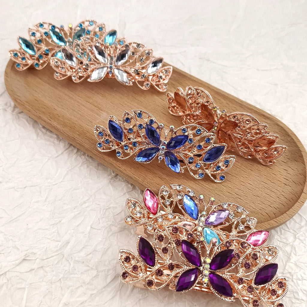 Crystal Barrettes Bow Clip Rhinestone ,ladies girls half up half down hair
