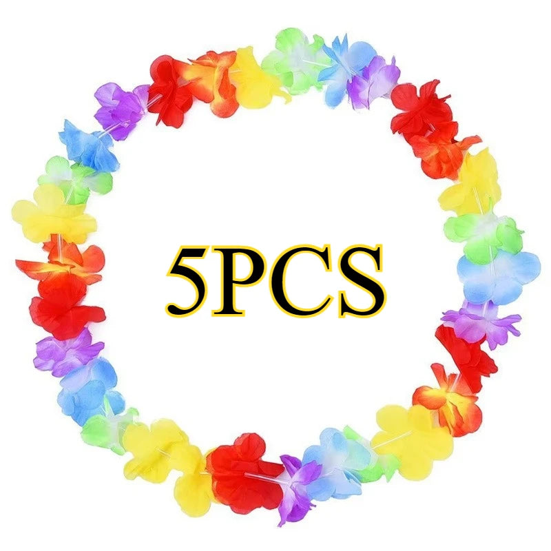Festival Glowing Flower Wreath LED Hawaii Leis Necklace Light Up For Themed Parties Birthday Wedding Carnival Decoration