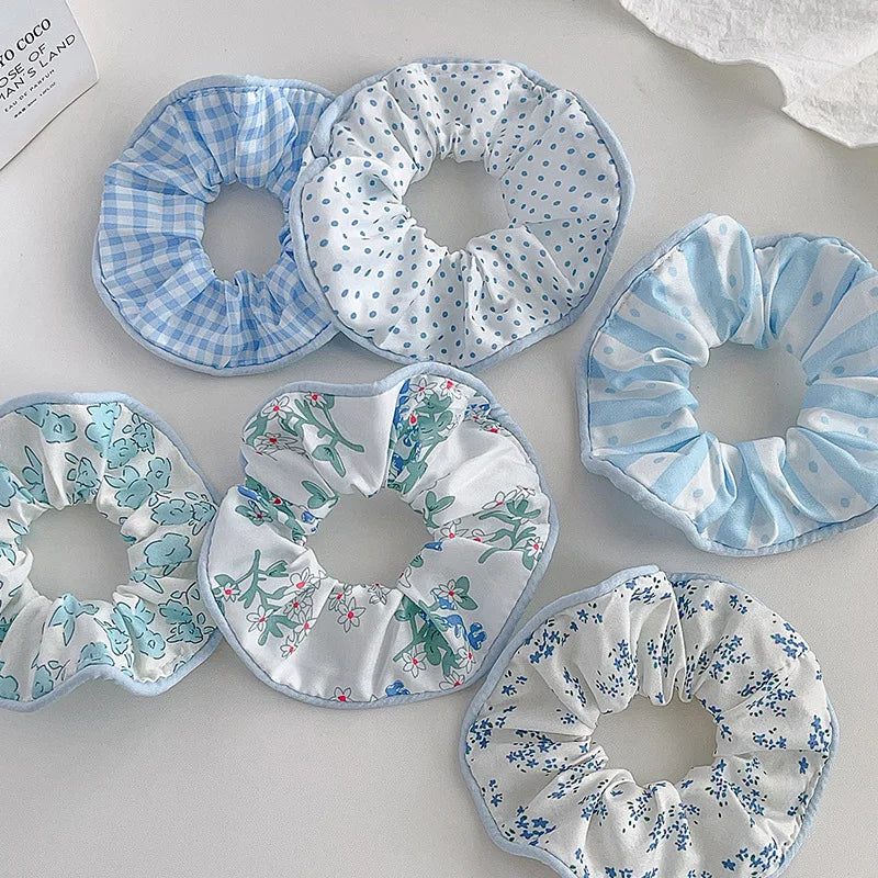 6 x Scrunchies Small Blue tones