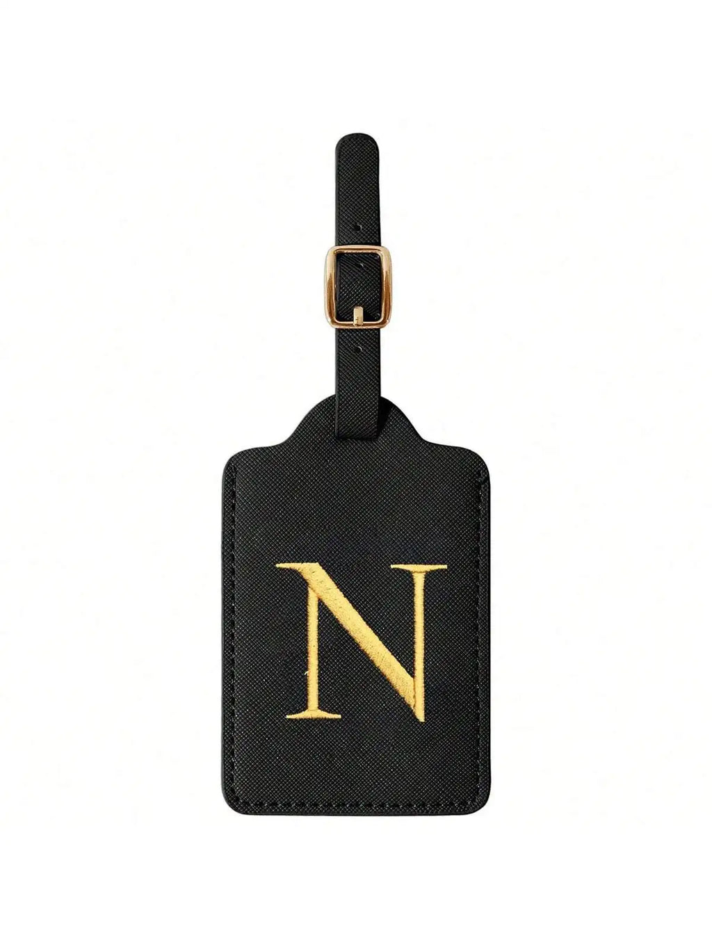 PU Leather Luggage Tag for Travel - Durable Suitcase ID Tag with Privacy Cover & Name Card Slot (A-Z) liu