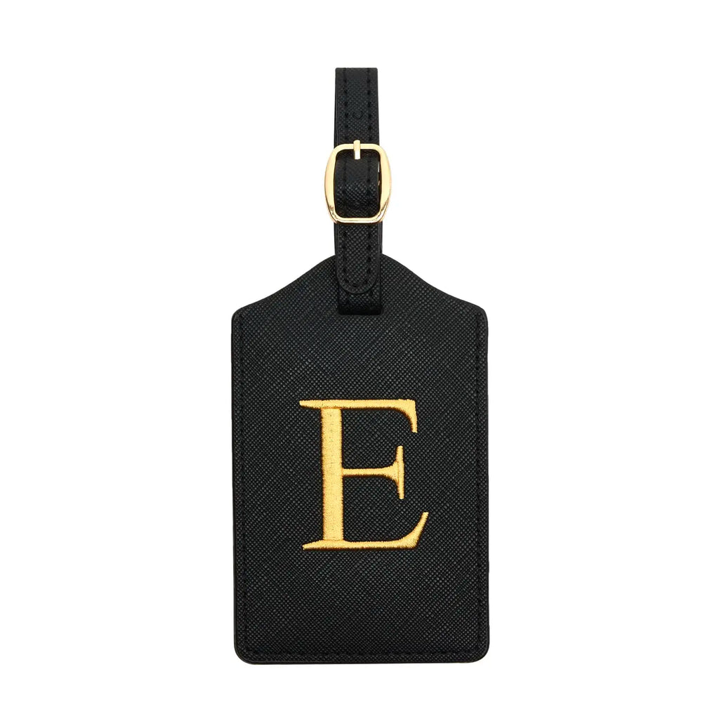 PU Leather Luggage Tag for Travel - Durable Suitcase ID Tag with Privacy Cover & Name Card Slot (A-Z) liu