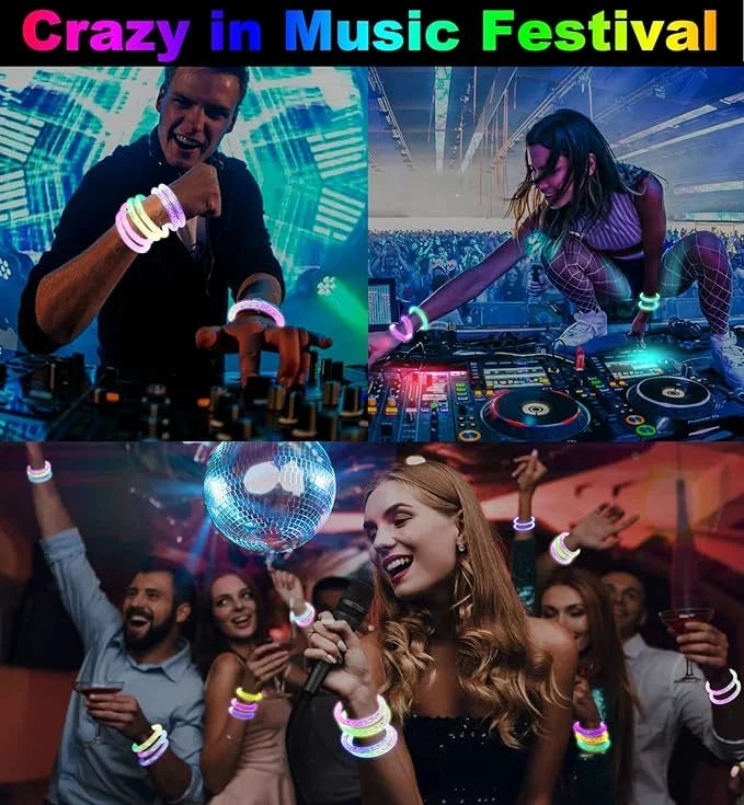 15/30 Pcs LED Light Up Bracelets Neon Glowing Bangle Luminous Wristbands Glow in The Dark Party Supplies for Kids Adults
