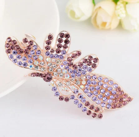 Red Purple Blue Crystal Butterfly Hairpins hair clip