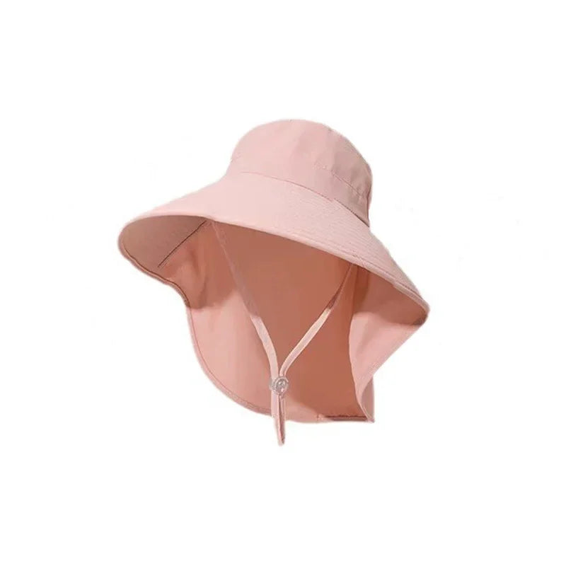 Outdoor Sun Bucket Hat for Women Girls Fishing Hat Wide Brim Bucket Hat with Neck Cover 50+ UPF Protection Safari Cap