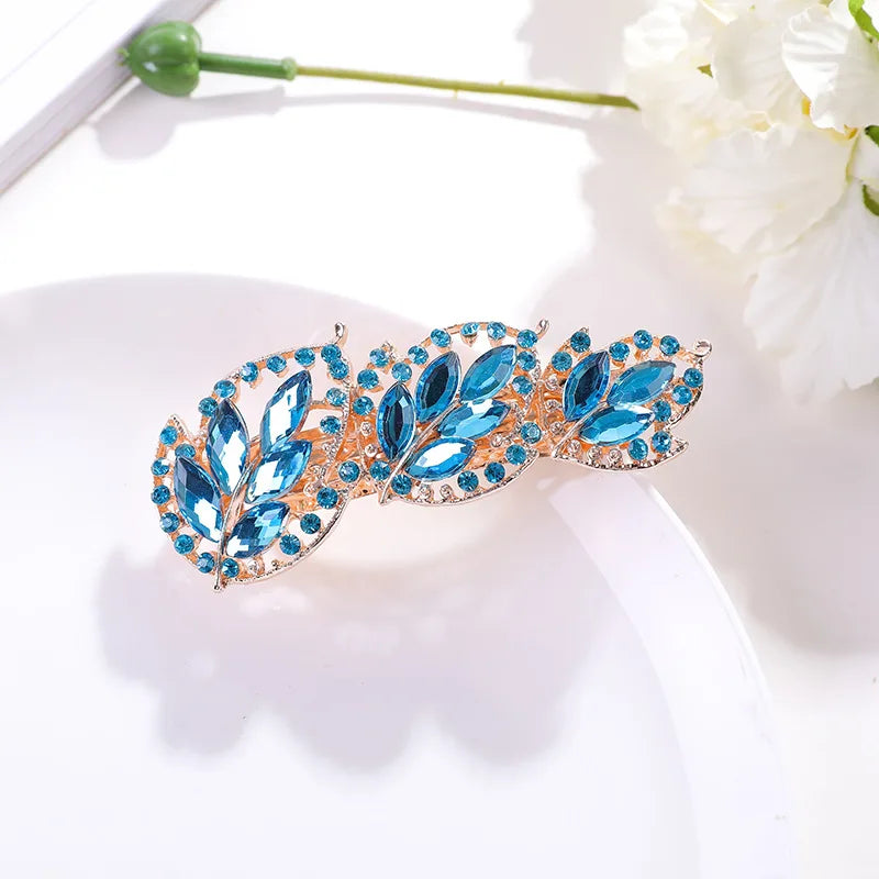 Crystal Floral Hairpin Rhinestone Hair Clip Barrettes