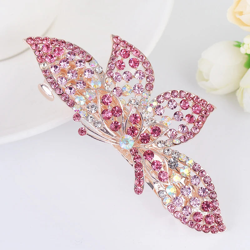 Red Purple Blue Crystal Butterfly Hairpins hair clip