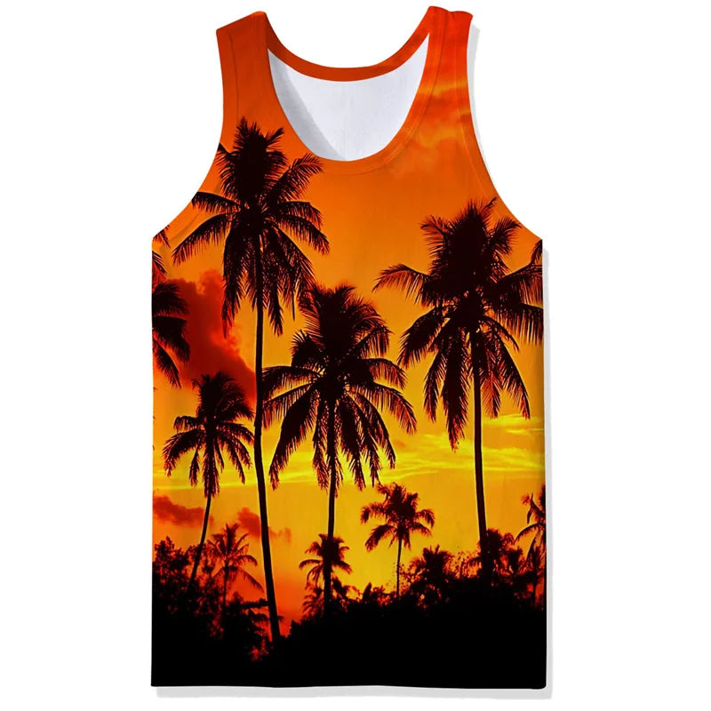 Tropical Tank Top Men boys Sleeveless vest