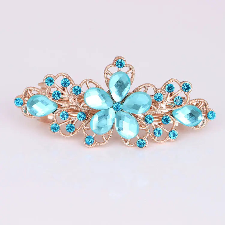 Crystal Floral Hairpin Rhinestone Hair Clip Barrettes