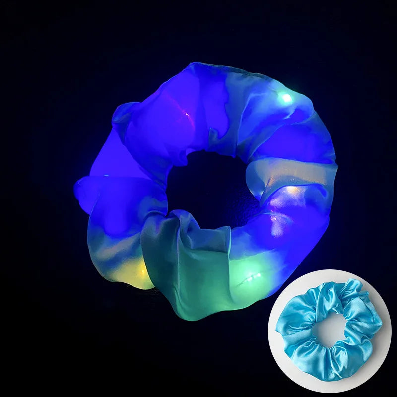 10pc LED Hair Scrunchie Light Up Hair Scrunchy  Hair bobbles festivals