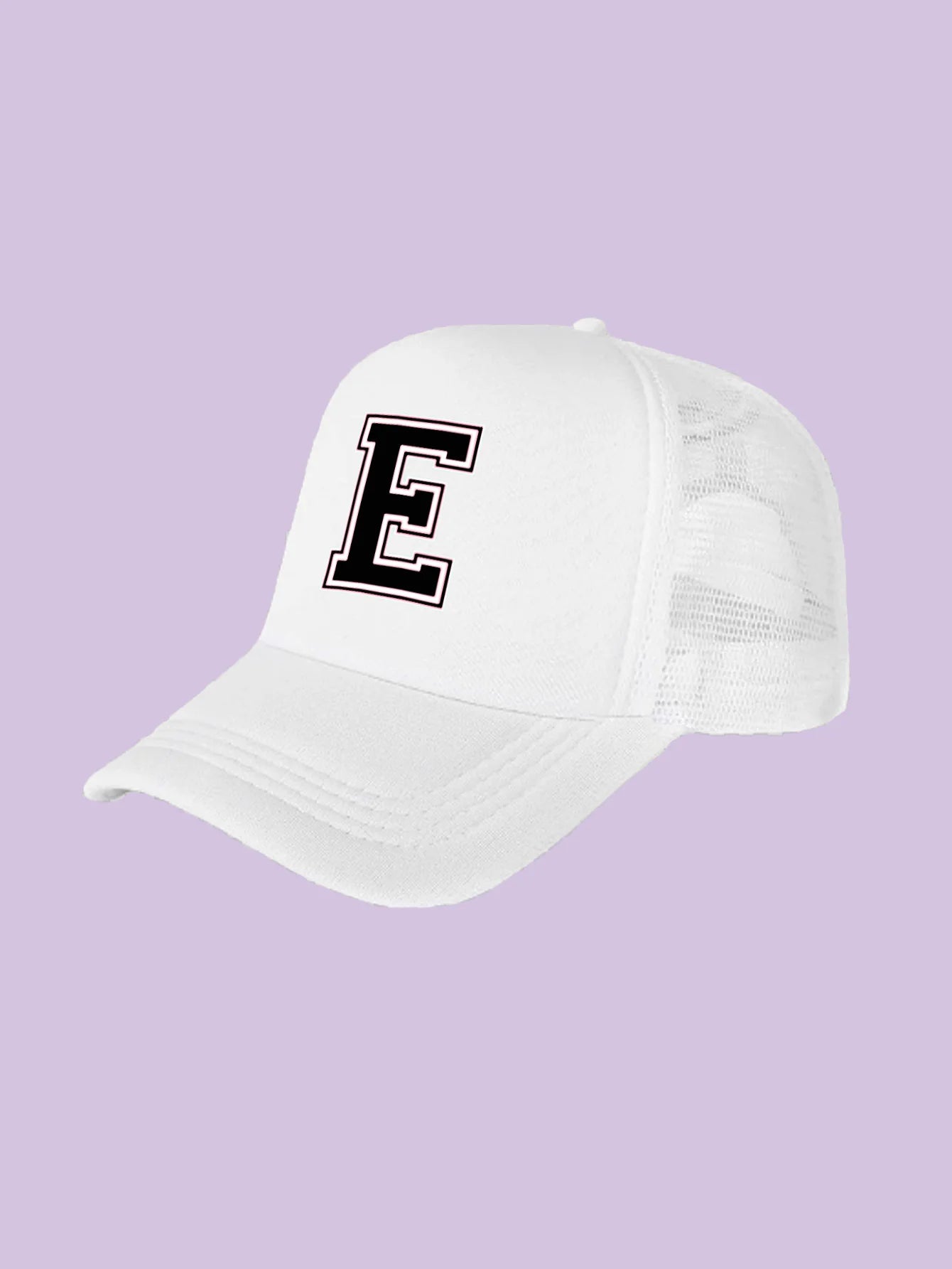 1Pc children's 26 letter printed baseball cap, fashionable sunshade duckbill cap for spring summer, breathable mesh trucker cap Initial cap
