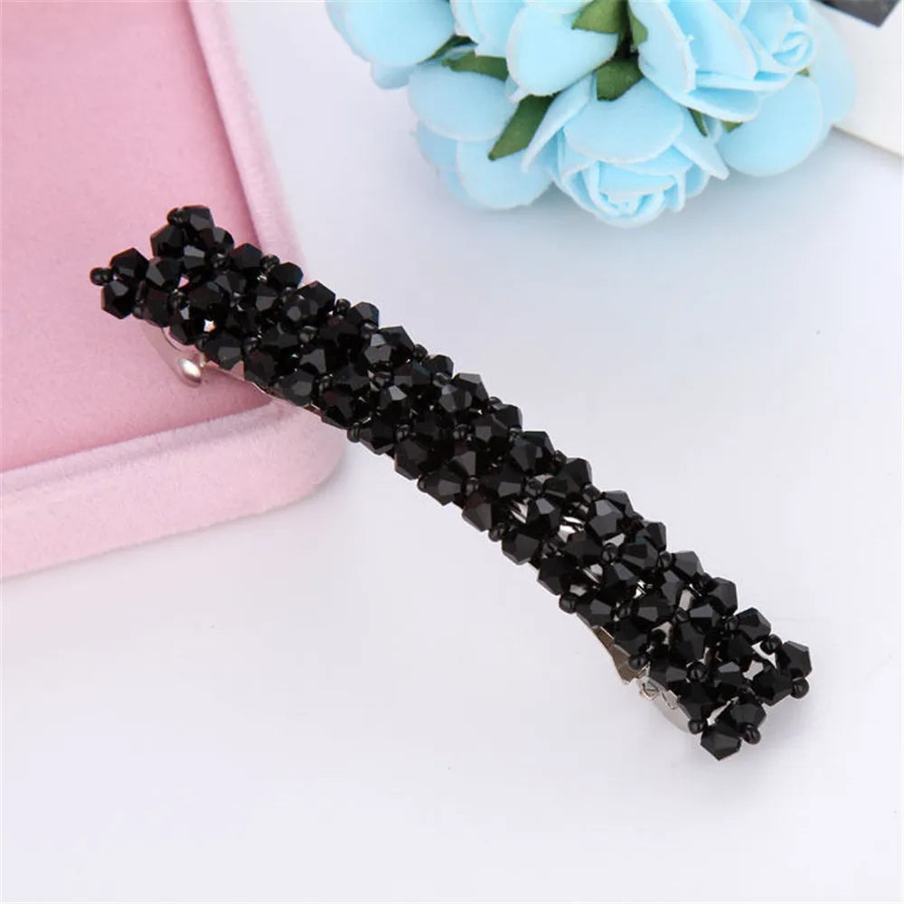 Sweet Colour  Crystal Hair Clips Spring Hair Grip Beads Hair Barrettes For Women Girl Fashion Simple Hair Accessories Headwear hair up hair